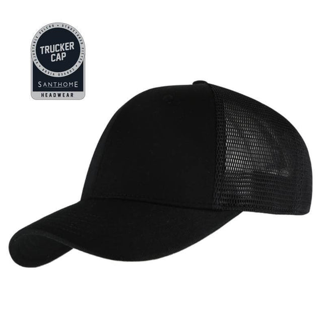 HWSN 507Toolmart GiftsSWIFT - Santhome 6 Panel Trucker Cap - Black