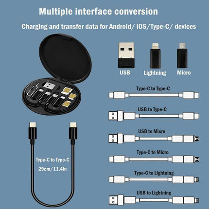 MTST 1126Toolmart GiftsTAVIRA - @memorii Recycled Multi - Cable Set - Black