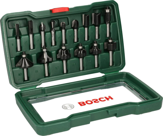 2607019469Bosch ToolsTC براين راوتر shank 8mm - 15 قطعة | 2607019469