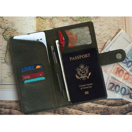 LASN 658 BioToolmart GiftsTORREON - SANTHOME Travel Wallet in Genuine Leather (Anti - microbial)