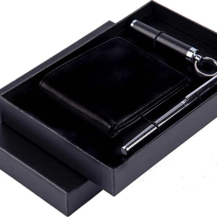 GSGL 493Toolmart GiftsTUMBES - Set of Mens Wallet, Flashlight Keyring and Metal Pen