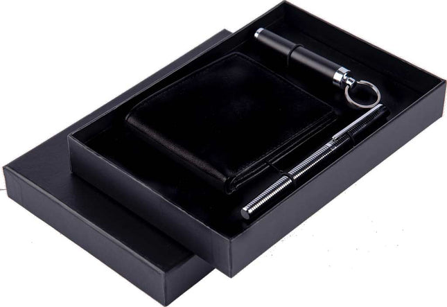 GSGL 493Toolmart GiftsTUMBES - Set of Mens Wallet, Flashlight Keyring and Metal Pen