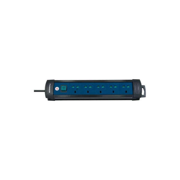 Brennenstuhl ext skt premium multi line black/blue multistandard| Switches & Sockets | Toolmart