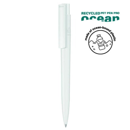 WIPP 5194Toolmart GiftsUMA PRO F OCEAN Recycled Plastic Pen - White