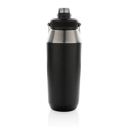 DWHL 3105Toolmart GiftsUSLAR - Hans Larsen Vacuum Bottle with Solid Handle and Dual Lid - 1L - Black