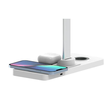 ITWC 1146Toolmart GiftsVELES - @memorii 3 in 1 Wireless Charger with Desk Lamp - White