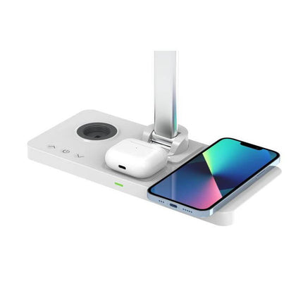 ITWC 1146Toolmart GiftsVELES - @memorii 3 in 1 Wireless Charger with Desk Lamp - White