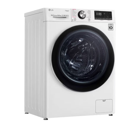 LG,WV9142WRP,10.5 Front Load Washing Machine, AI DD, TurboWash 360˚, White Color