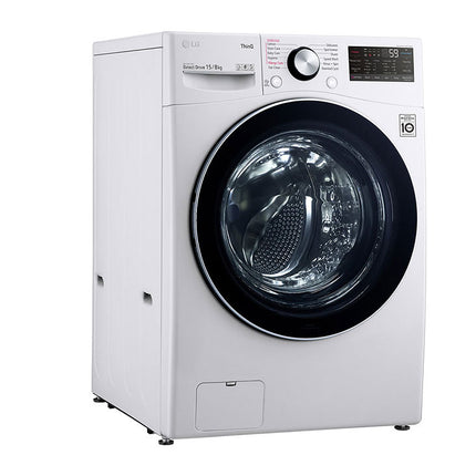 LG,qnwN9rjv,Washer & Dryer 15/8kg with AI Direct Drive, Steam, White Color WDL91H02PN