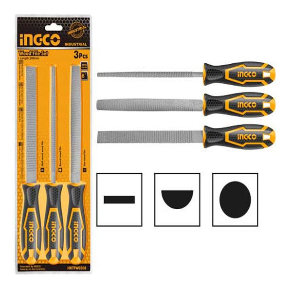 Woode File INGCO 3pcs Wood File Set/8
