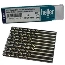 Heller HSS-G Jobber Twist Drill Bit Set 6mm 10 Pcs , 21171 0