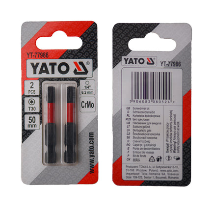 Yato TORX T27 x 50mm Chrome-Molybdenum Screwdriver Bit Set